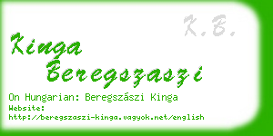 kinga beregszaszi business card